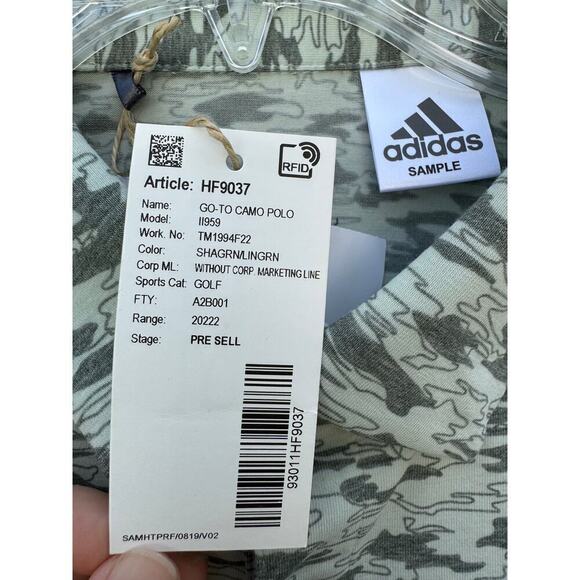 Adidas Go To Camo Golf Polo Green Medium NWT - Picture 9 of 10
